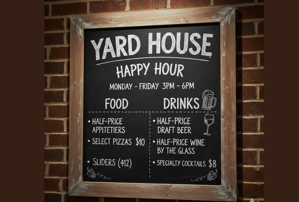 Yard House Happy Hour Menu 2026 |Everything You Need to Know Yard House Happy Hour Menu